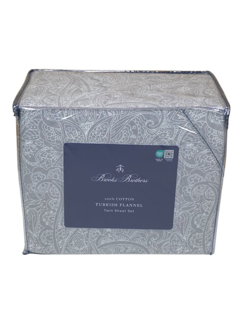 Brooks Brothers 100% Cotton Turkish Flannel Twin Sheet Set
